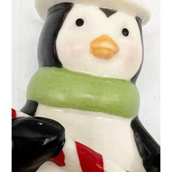 Lenox Very Merry Holiday Porcelain Christmas Penguin Ornament Candy Cane 3.75" - Picture 5 of 8